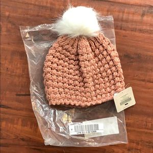 Fabletics pink knitted pompom beanie - BRAND NEW